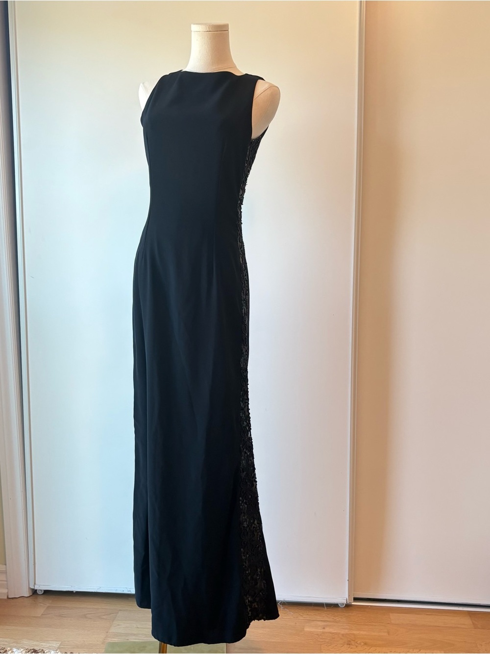 Vintage Morigana Black Sleeveless Evening Gown